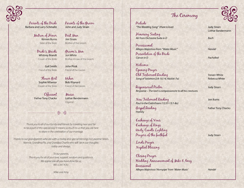 Not Houston Design Wedding Program